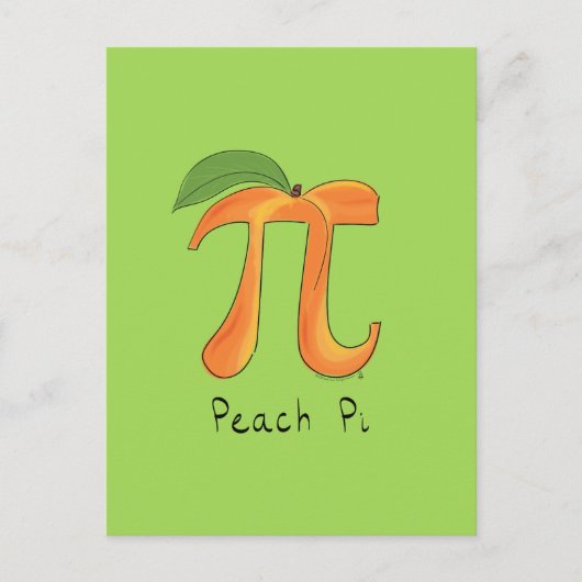 Peach Pi Cute Wiskunde Pi Day Briefkaart (Voorkant)