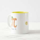 Peach Pi Cute Wiskunde Pi Day Koffie-Mok Tweekleurige Koffiemok (Voorkant links)