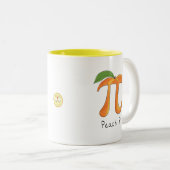 Peach Pi Cute Wiskunde Pi Day Koffie-Mok Tweekleurige Koffiemok (Voorkant rechts)