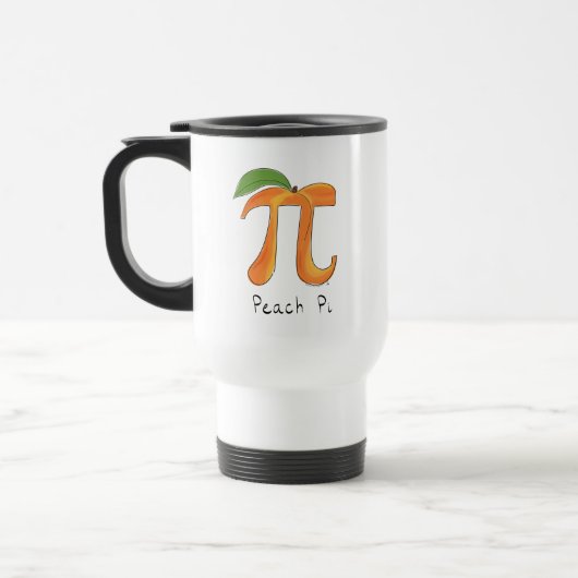 Peach Pi Cute Wiskunde Pi Day Koffiereismuis Reisbeker (Links)