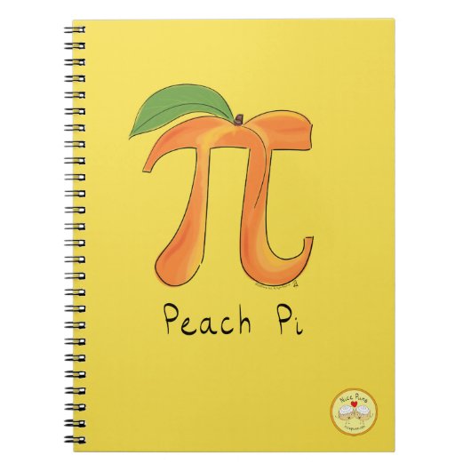 Peach Pi Cute Wiskunde Pi Day Notitieboek (Voorkant)