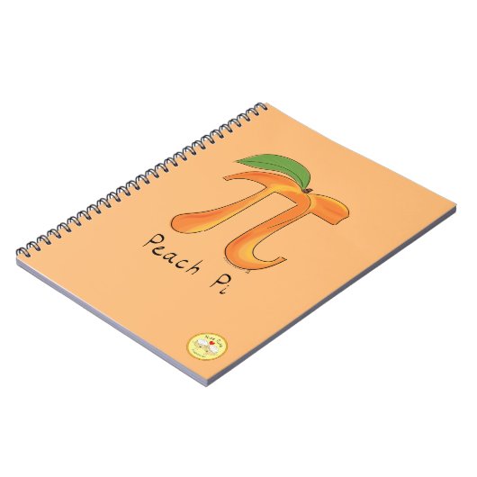 Peach Pi Cute Wiskunde Pi Day Notitieboek (Linkerzijde)