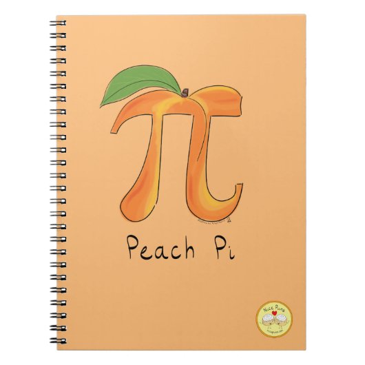 Peach Pi Cute Wiskunde Pi Day Notitieboek (Voorkant)