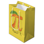 Peach PI Cute Wiskunde Pi Day Party Gift Bag Medium Cadeauzakje (Voorkant Gekanteld)