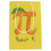 Peach PI Cute Wiskunde Pi Day Party Gift Bag Medium Cadeauzakje (Voorkant)