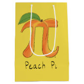 Peach PI Cute Wiskunde Pi Day Party Gift Bag Medium Cadeauzakje (Achterkant)