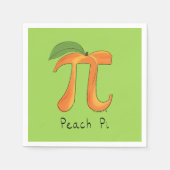 Peach Pi Cute Wiskunde Pi Day Party Napkins Servet (Voorkant)