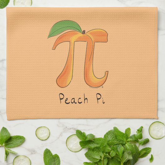 Peach Pi Cute Wiskunde Pi Day Pie Baking Kitchen T Theedoek (Gevouwen)