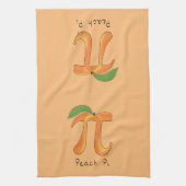 Peach Pi Cute Wiskunde Pi Day Pie Baking Kitchen T Theedoek (Verticaal)