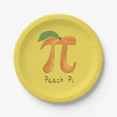 Peach Pi Schattigee Wiskunde Pi Day Party Papieren Papieren Bordje (Voorkant)