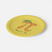 Peach Pi Schattigee Wiskunde Pi Day Party Papieren Papieren Bordje (Gekanteld)