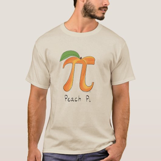 Peach Pi ute Wiskunde Pi Day Mannen T-Shirt (Voorkant)