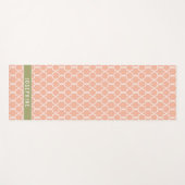 Peach Pink And Olive Green Trellis Pattern Yogamat (Voorkant (horizontaal))
