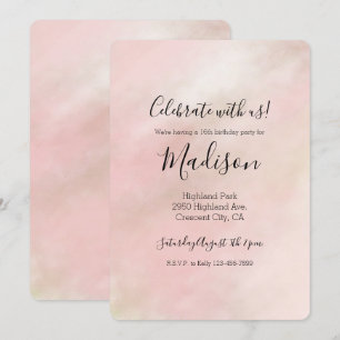 Peach Pink Blush Tie Dye Waterverf gepersonaliseer Kaart