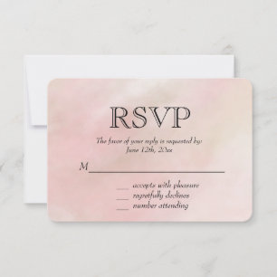 Peach Pink Blush Tie Dye Waterverf RSVP Kaartje