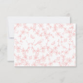 Peach Pink Chinoiserie Baby shower Dank u kaart (Achterkant)