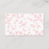Peach Pink Chinoiserie Luier Raffle Ticket Informatiekaartje (Achterkant)