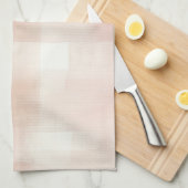 Peach Pink Cream Plaid Theedoek (Quarter Fold)