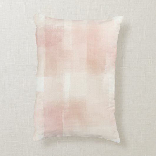 Peach Pink Cream Stripes Accent Kussen (Achterkant (Verticaal))
