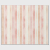  Peach Pink Cream Stripes Cadeaupapier (Vlak)