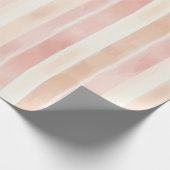  Peach Pink Cream Stripes Cadeaupapier (Hoek)
