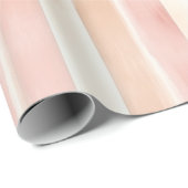  Peach Pink Cream Stripes Cadeaupapier (Rol Hoek)