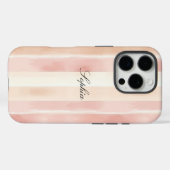 Peach Pink Cream Stripes Case-Mate iPhone Case (Achterkant (horizontaal))