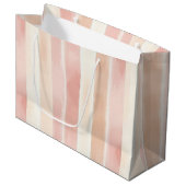  Peach Pink Cream Stripes Groot Cadeauzakje (Voorkant Gekanteld)