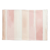  Peach Pink Cream Stripes Kussensloop (Achterkant-Links)