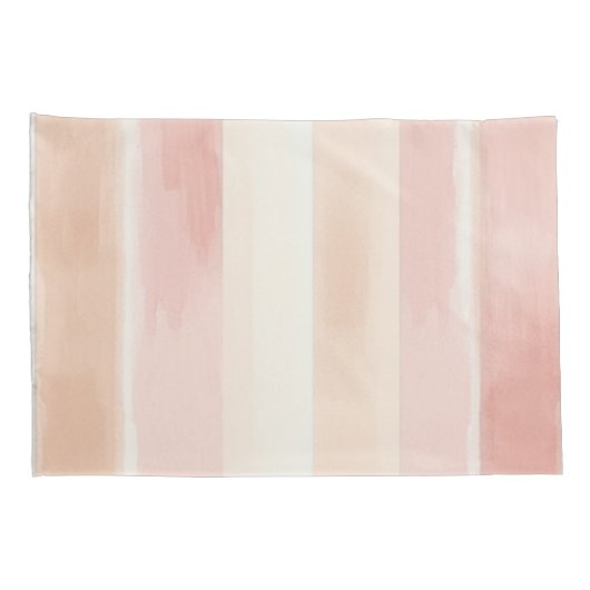  Peach Pink Cream Stripes Kussensloop (Achterkant-Rechts)