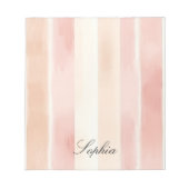  Peach Pink Cream Stripes Notitieblok (Voorkant)