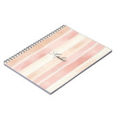  Peach Pink Cream Stripes Notitieboek (Linkerzijde)