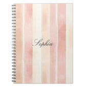  Peach Pink Cream Stripes Notitieboek (Voorkant)