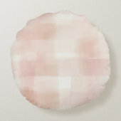 Peach Pink Cream Stripes Rond Kussen (Achterkant)
