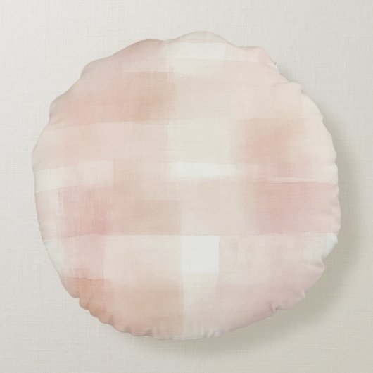  Peach Pink Cream Stripes Rond Kussen (Achterkant)