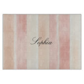  Peach Pink Cream Stripes Snijplank (Voorkant)