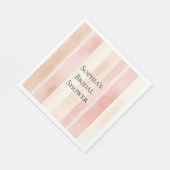  Peach Pink Cream Stripes Vrijgezellenfeest Servet (Hoek)