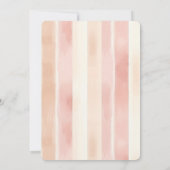 Peach Pink Cream Stripes Wedding Kaart (Achterkant)
