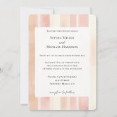 Peach Pink Cream Stripes Wedding Kaart (Voorkant)