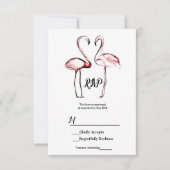 Peach Pink Flamingo Flamingo Zwart Marmer RSVP (Voorkant)