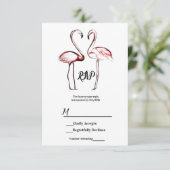 Peach Pink Flamingo Flamingo Zwart Marmer RSVP (Staand voorkant)