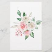 Peach Pink Floral Baby shower Game Advies (Achterkant)