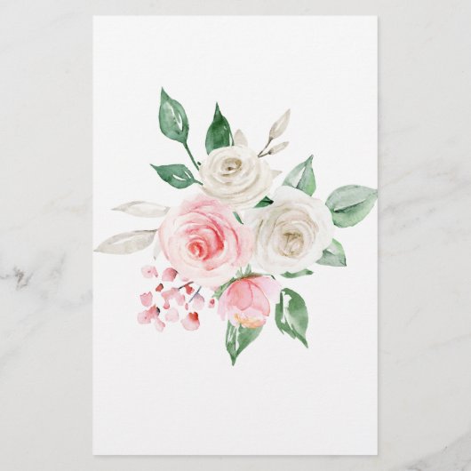 Peach Pink Floral Baby shower Game Advies (Achterkant)