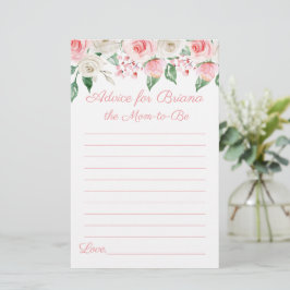 Peach Pink Floral Baby shower Game Advies