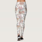 Peach / Pink Floral Leggings voor dames (Achterkant)