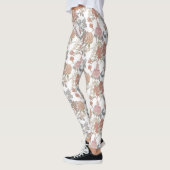 Peach / Pink Floral Leggings voor dames (Links)
