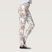 Peach / Pink Floral Leggings voor dames (Rechts)