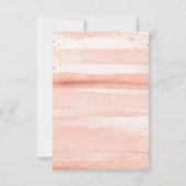 Peach Pink Floral met gouden glitter boeken voor B Kaart (Achterkant)