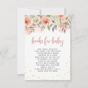 Peach Pink Floral met gouden glitter boeken voor B Kaart