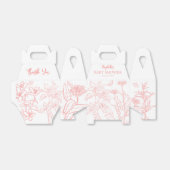Peach Pink Garden Chinoiserie Baby shower Bedankdoosjes (Uitgevouwen)